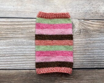 Dyed To Order: Sakura Blossom | Self-Striping Sock Yarn | Peach, Green, Dark Pink, Light Pink, Brown | Spring