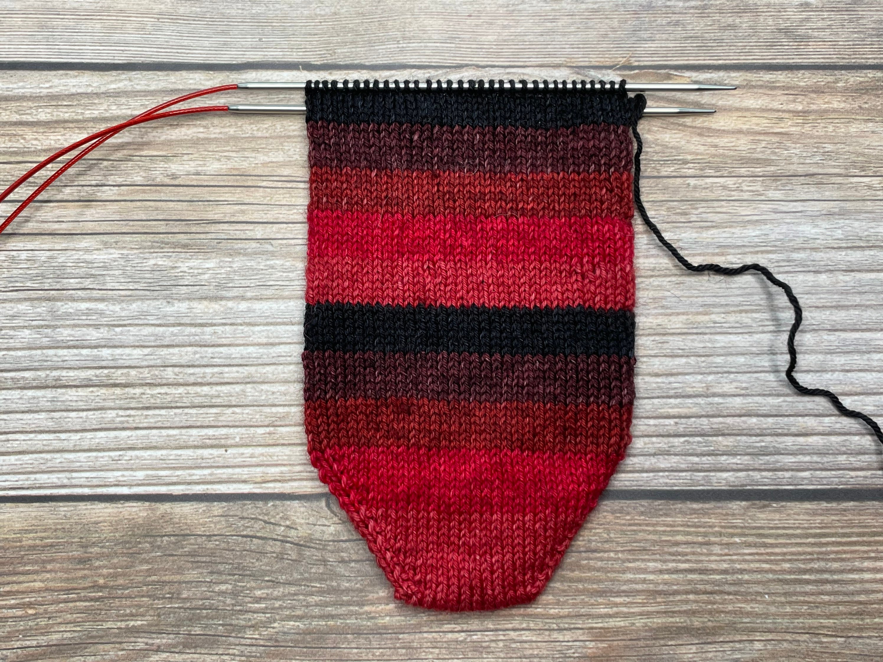 Red Yarn with Grey & Black Accents