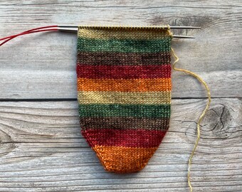 Dyed To Order: Autumn Leaves | Self-striping Sock Yarn | Orange, Red, Brown, Green, Gold | Fall | Thanksgiving | Christmas | Holiday