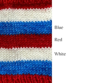 Dyed To Order: Mini, Half, or Full Skein | Bomb Pop | Solid Color Sock Yarn | Contrast Yarn for Heels, Toes, and Cuffs