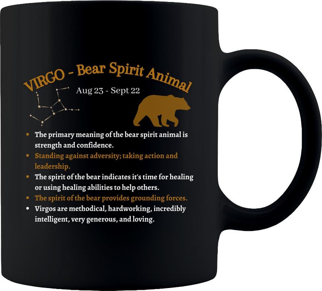 Virgo Bear Spirit Animal Coffee or Tea 11oz Mug Black - Etsy Israel Virgo Bear Spirit Animal Coffee or Tea 11oz Mug Black - Etsy Israel