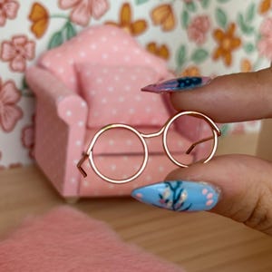 Miniature Rose Gold Eye Glasses: Dollhouse Accessory