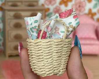 Melody Jane Puppenhaus Zubehör – Miniatur Korb Mit Strickzeug, Maßstab 1:12, Für Puppenhäuser & Dioramen