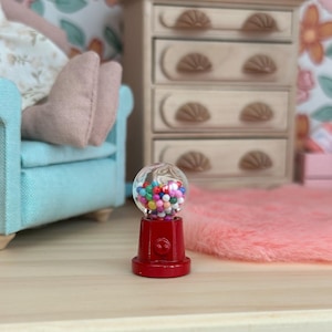 Miniature Gumball machine for dollhouse, dollhouse miniature, dollhouse accessories and dollhouse decorations