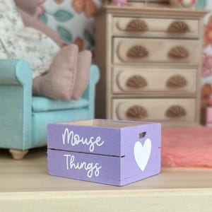 Miniature Mouse Things crate for dollhouse, dollhouse miniature, dollhouse accessories and dollhouse decorations