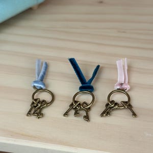 Miniature Gold Keys (pick your color), dollhouse miniature, dollhouse accessories and dollhouse decorations