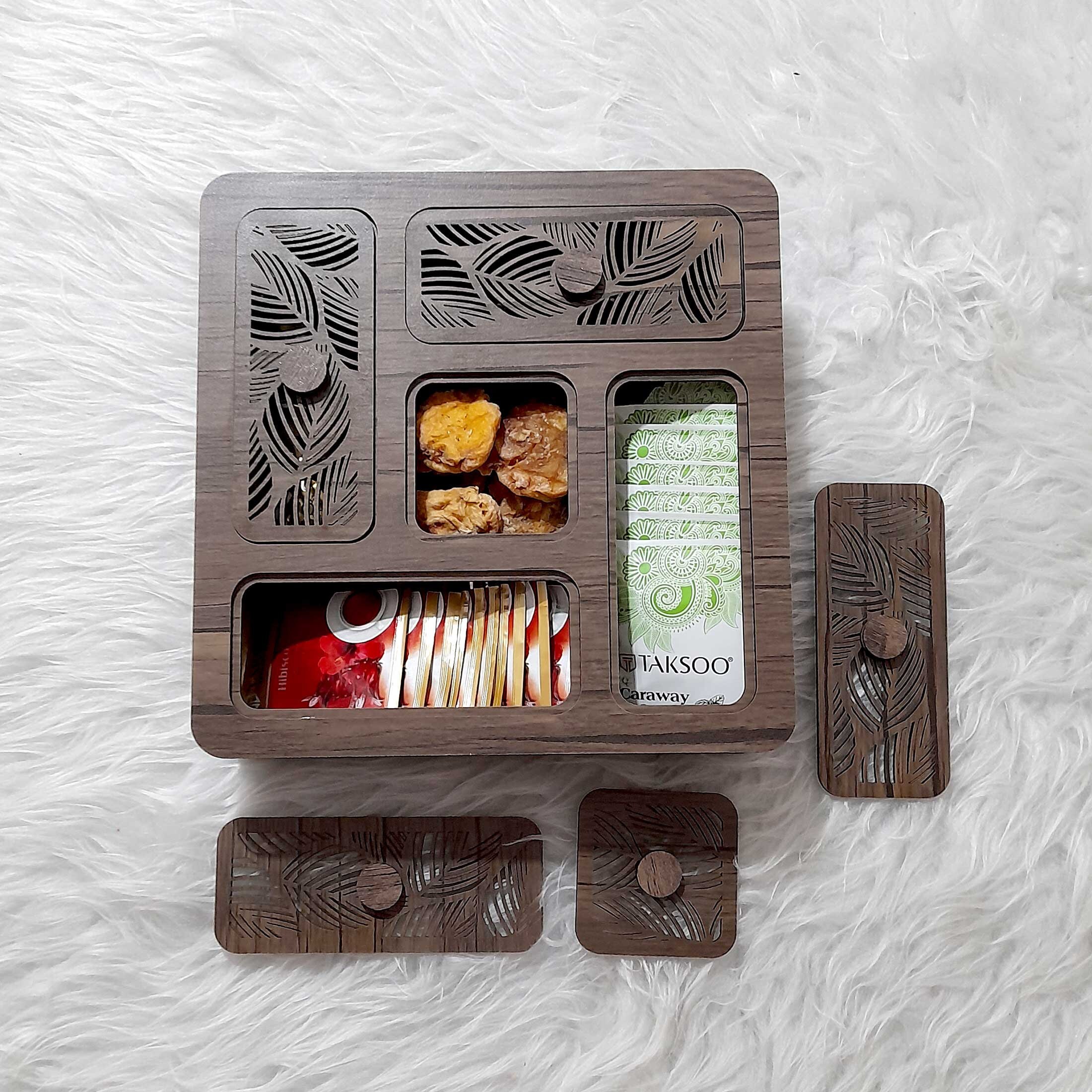 Laser Cut Tea Box Svg File Tea Box Vector Laser Template Box Etsy