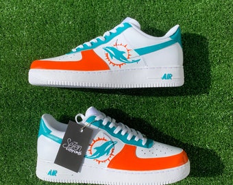 Miami Dolphins Inspired Custom Air Force 1s