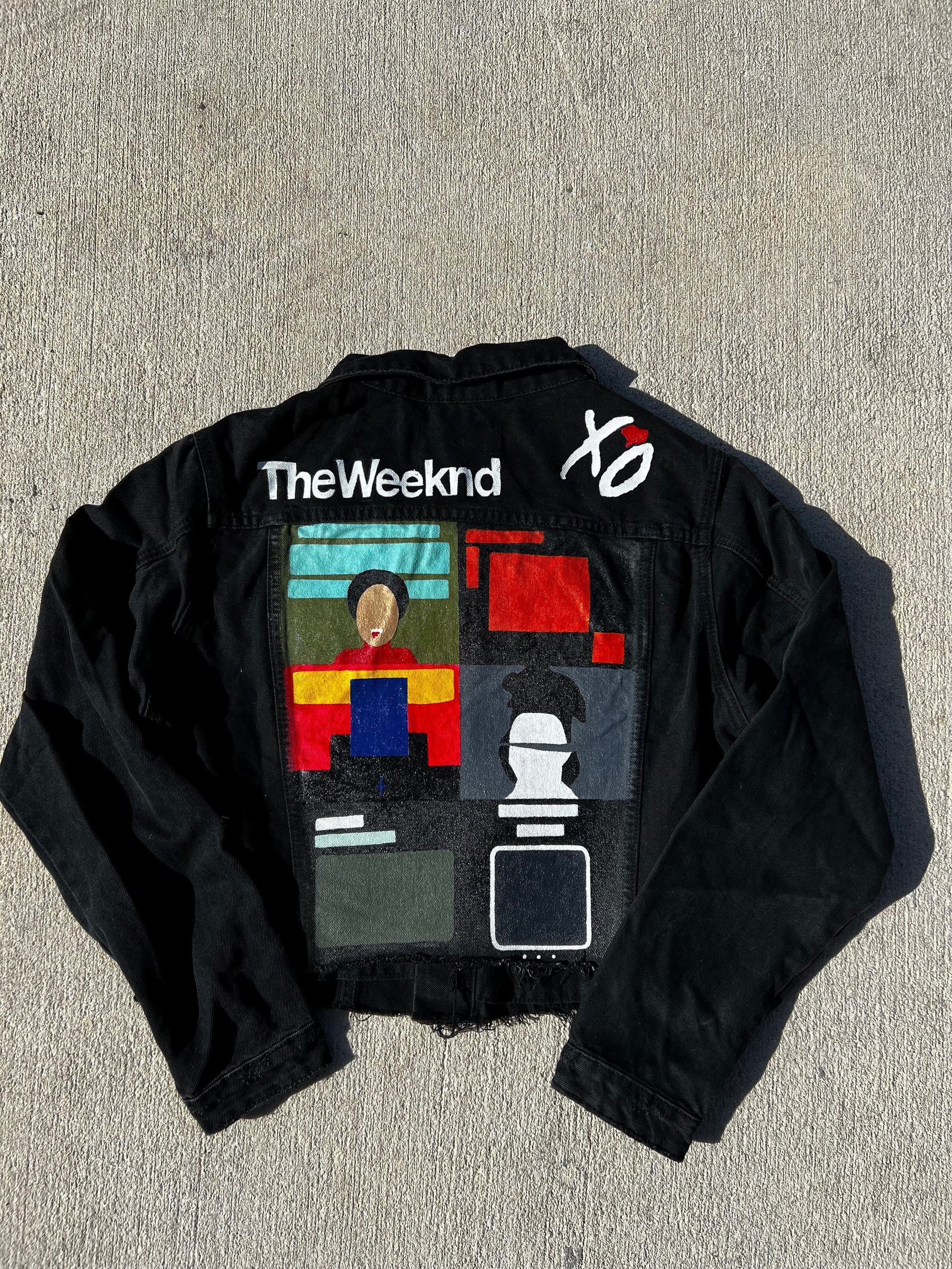 La chaqueta de jean a mano de Weeknd - Etsy México
