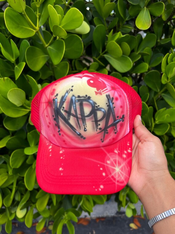 AKA Inspired Airbrushed Trucker Hat Airbrush Trucker Hat with Name – Bluegrass Airbrush main image 3