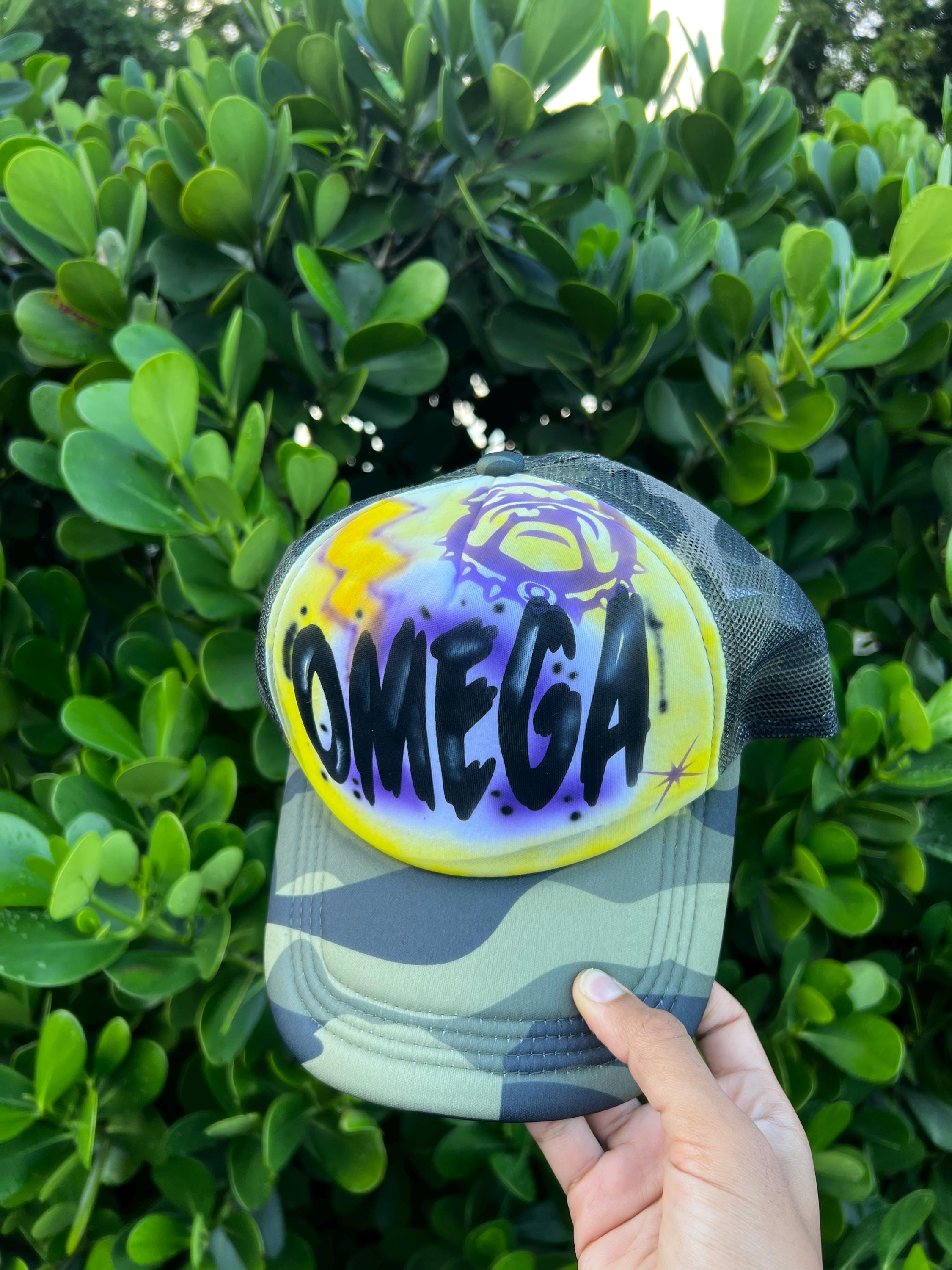 Omega Psi Phi Inspired Airbrush Trucker Hat - Etsy display picture 1