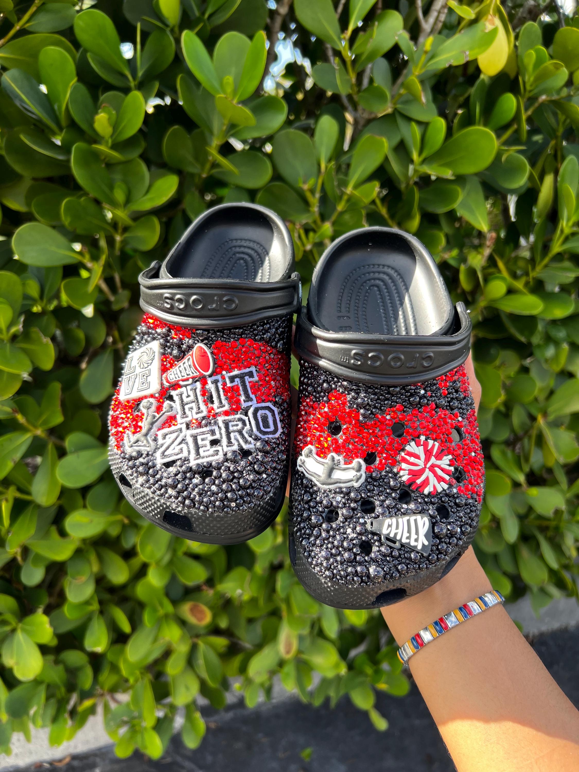 Sprayed Customized Crocs Custom Bling Crocs - Any Team, Theme, or Charcter| Hand-customized ...