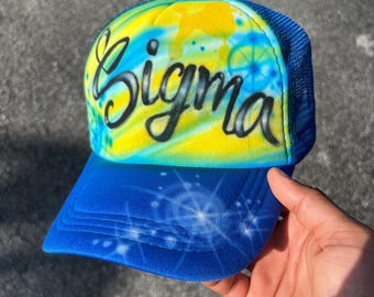 Sigma Gamma Rho Inspired Airbrush Trucker Hat