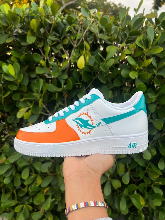 Miami Dolphins Inspired Custom Air Force 1s - Etsy