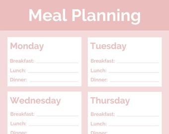 Meal Planner - Pink