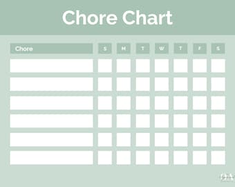 Chore Chart - Landscape - Green