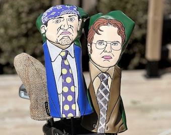 Prison Mike and Dwight Inspired Golf Head Covers, Driver Cover 3 Wood Cover, Golf Cover Golf Gifts Father Dad Golf Gifts for Men, Boyfriend