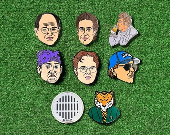 Golf Ball Marker, Seinfeld, The Office, Tiger, Mickelson, Golf Accessory Gift