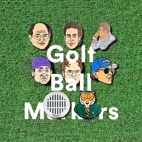 The Office, Seinfeld, Kramer, Tiger, Mickelson, Golf Ball Markers Gift