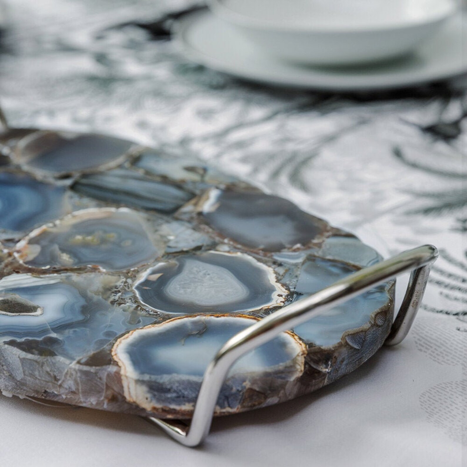 Dark Agate Tray with Handles 4H X 18W X Etsy