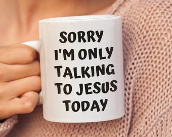 Taza de Jesús, Solo estoy hablando con Jesús, Taza divertida y linda de regalo religioso, Taza de Dios, Taza de la iglesia cristiana, Taza de las Escrituras.