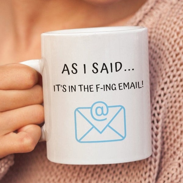 Per My Last Email, Corporate Lingo Email Mug, Funny Office Work Mug, Corporate Gift Ideas, Office Humor Mug.