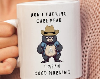 Snarky Mug, Adult humor Bear Mug, Sassy Funny Mugs For Work, Grumpy Bear Work Mug, Gag Gift Mug Coworker, Sarcastic Work Cup.