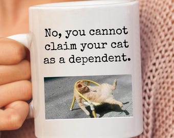 Grappige mok boekhoudkundige belastingseizoen, CPA-accountant, boekhoudkundige humor, cadeau voor accountants, fiscaal aftrekbaar. Kattenmok voor collega's.