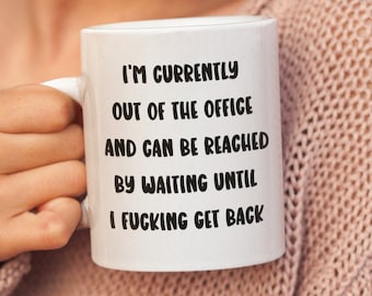 Taza fuera de la oficina, regalo divertido para compañeros de trabajo, tazas de oficina, taza divertida para compañeros de trabajo, humor de oficina, tazas divertidas para el trabajo, taza de correo electrónico de trabajo.