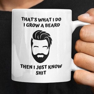 Beard Mug, Funny Coffee Mugs For Men, Bearded Coffee Mug, Mugs For him, Man Mug, Mountain Man Gifts.