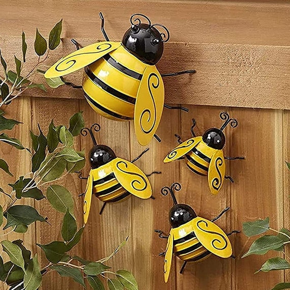 Garden Art Garden Bees Honey Bees Decorative Metal Bumble | Etsy