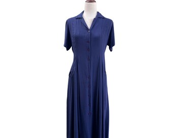 Vintage Pocketed Shirtdress | 10 (M/L)