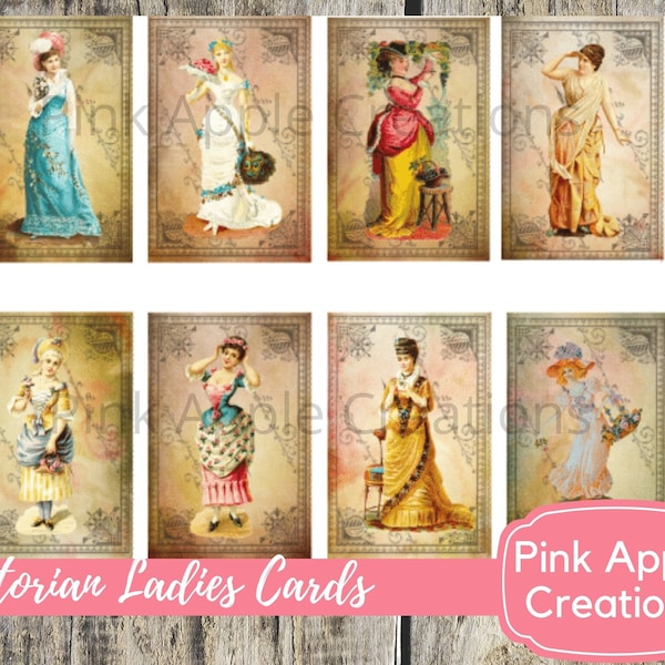 Victorian Ladies Cards, Victorian Women, Victorian Postcards, ACT Victorian Cards, Victorian Ephemera, Victorian Junk Journal, Card making