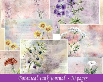 Botanical Junk Journal Pages