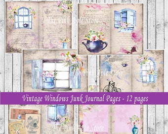 Vintage Windows Junk Journal Pages, Vintage Junk Journal, Old Windows Junk Journal