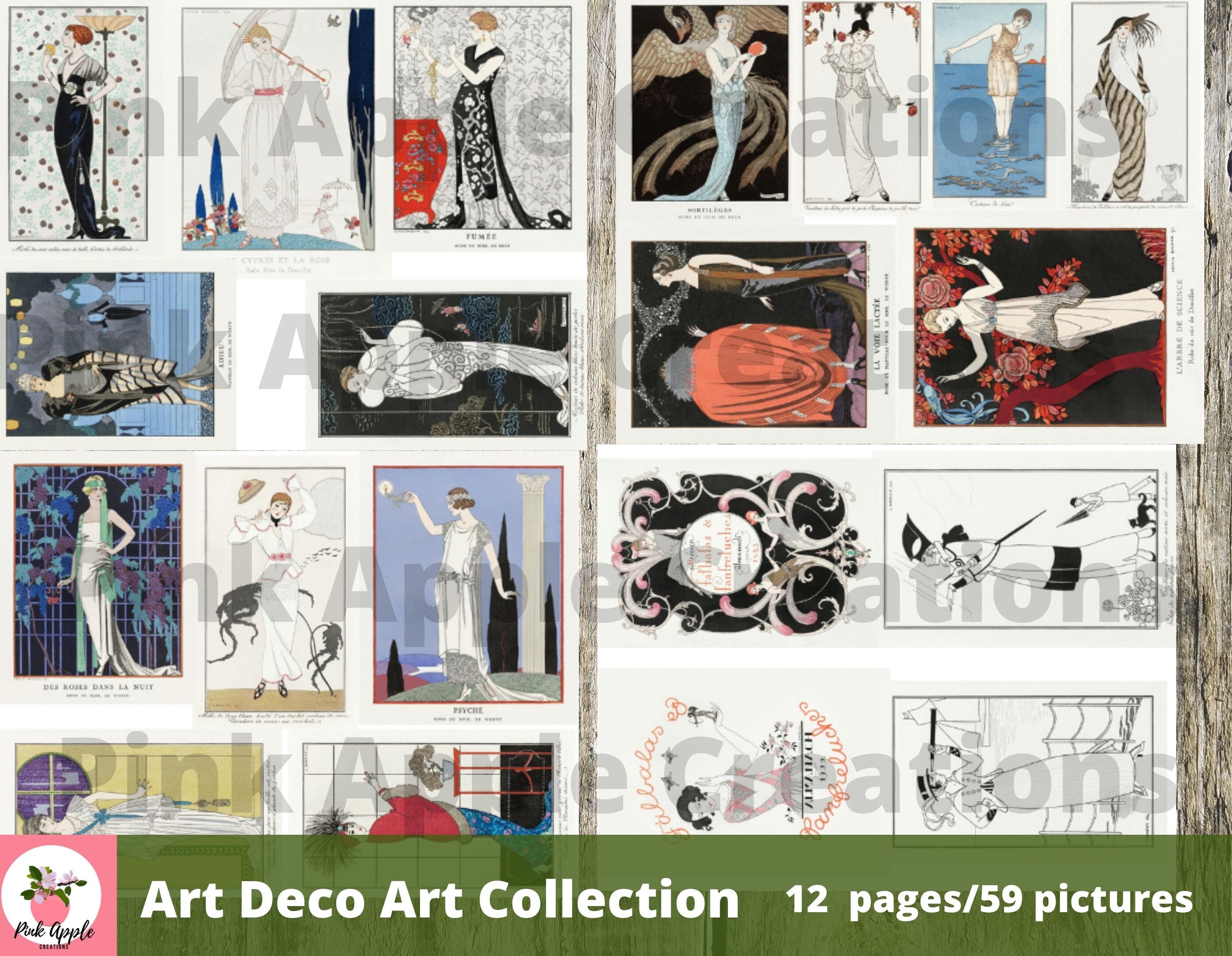 Art Deco Pictures, Art Deco Postcards, 1920s Art, Decoupage, Vintage