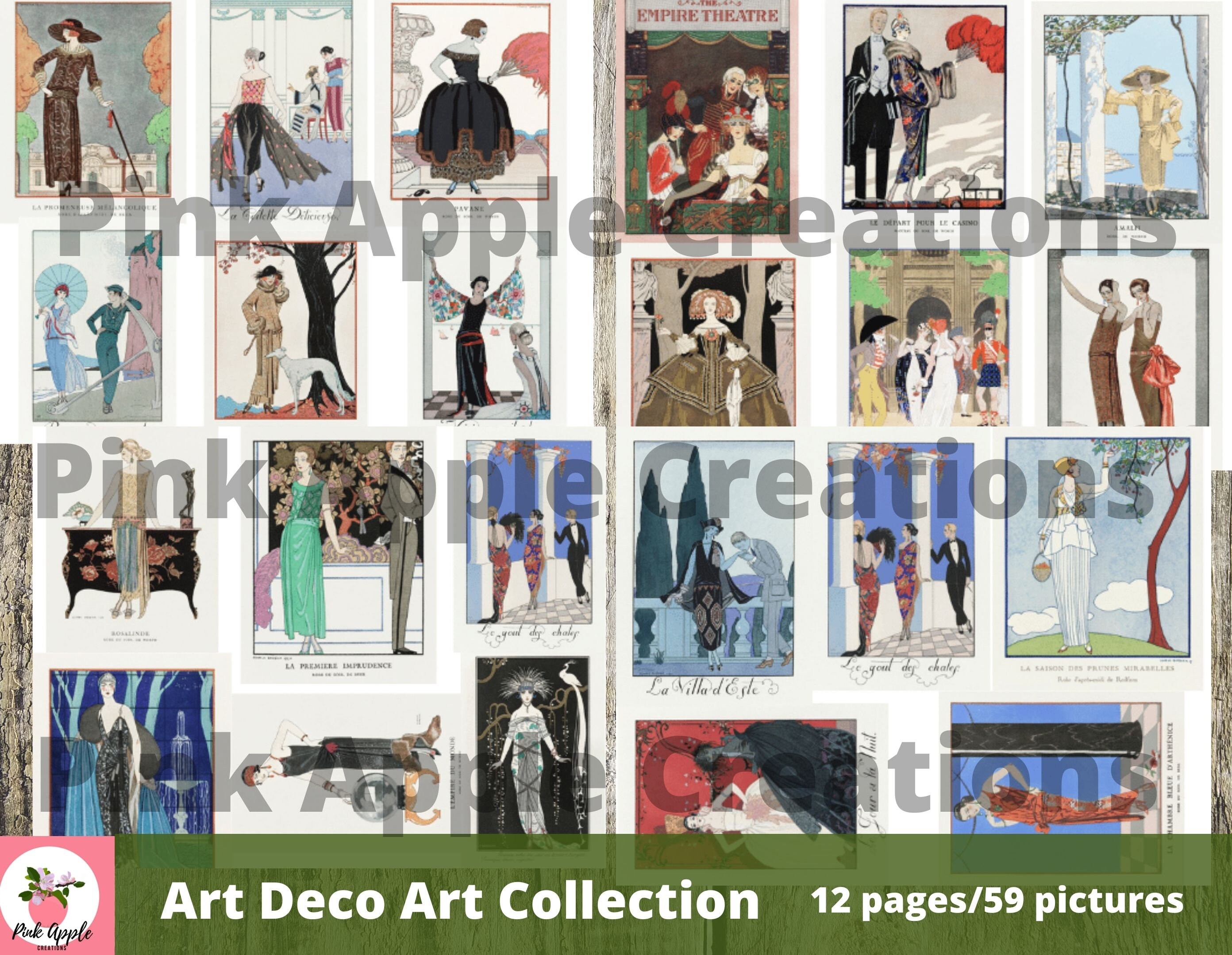 Art Deco Pictures, Art Deco Postcards, 1920s Art, Decoupage, Vintage