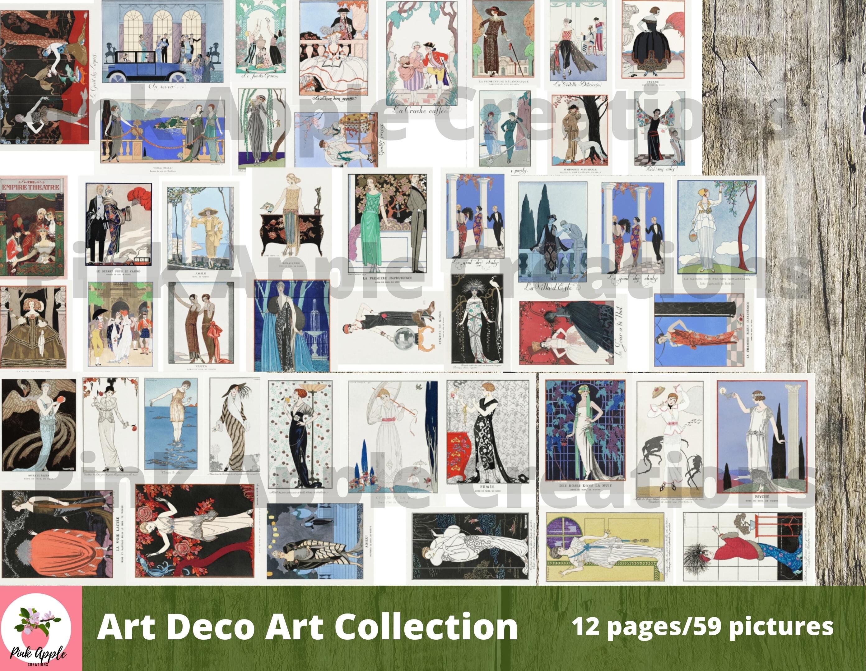 Art Deco Pictures, Art Deco Postcards, 1920s Art, Decoupage, Vintage