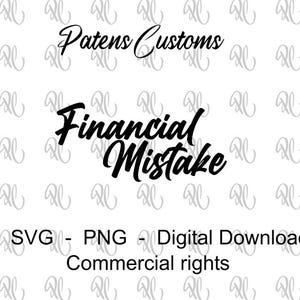 Error financiero (archivo digital SVG y PNG, corte y grabado)