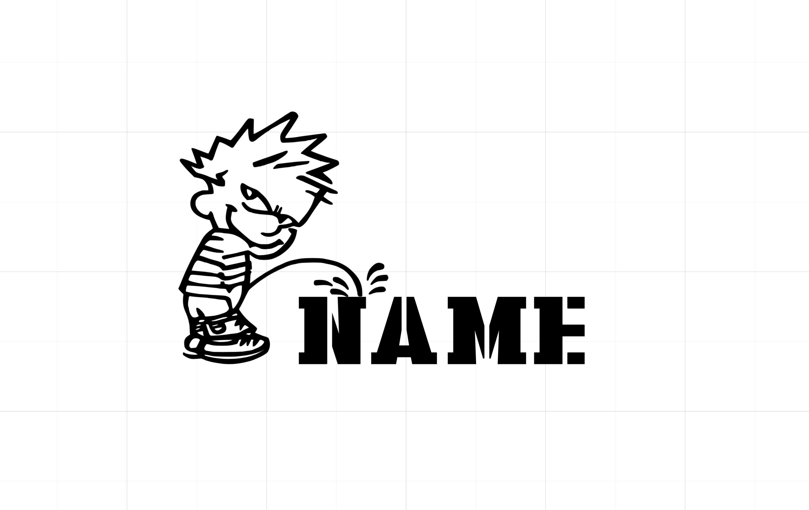 Calvin Peeing on name Vinyl Decal Trending Vinyl Etsy