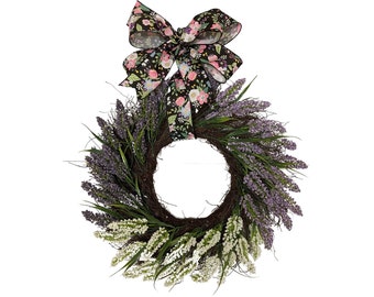 Easter Spring Angel Vine Heather Spiral Floral Wreath, Spring Door Decor, Baptism Gift, Newlywed Gift, Hostess Gift Housewarming Gift