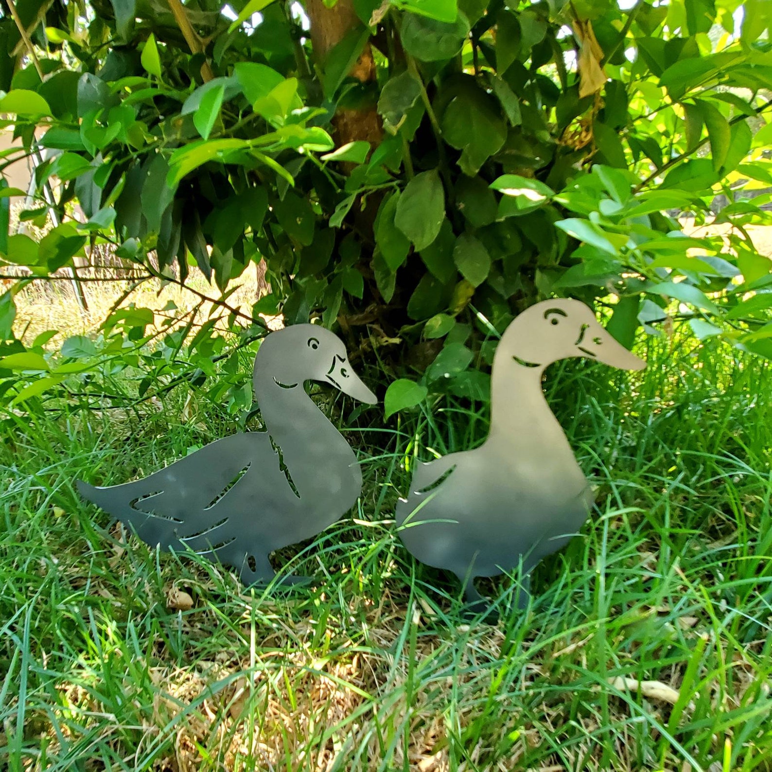 Metal Duck Yard Art/ Rusty Bird / Duck Garden Decor / Duck Etsy