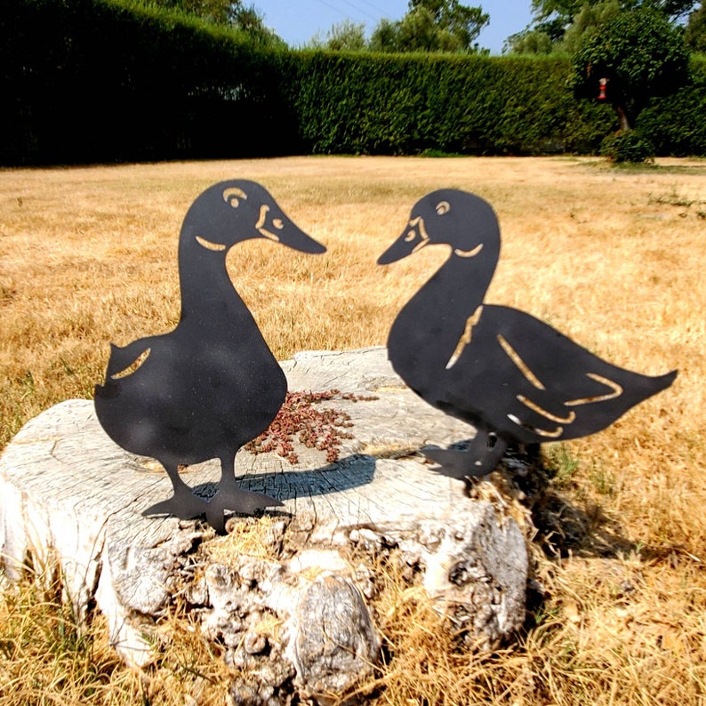 Metal Duck Yard Art/ Rusty Bird / Duck Garden Decor / Duck Etsy