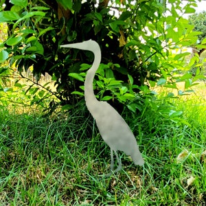 Metal Blue Heron Yard Art Rusty Bird Heron Garden Decor Metal Heron Gift / Rusty Egret