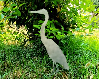 Metal Blue Heron Yard Art Rusty Bird Heron Garden Decor Metal Heron Gift / Rusty Egret