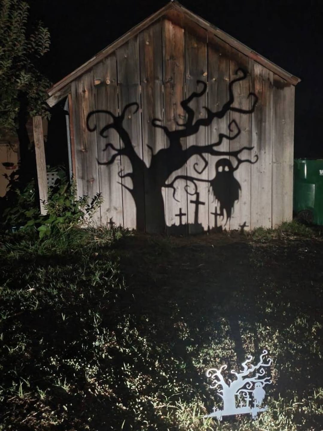 Halloween Spooky Tree Yard Art Graveyard Shadow Caster Silhouette Yard
