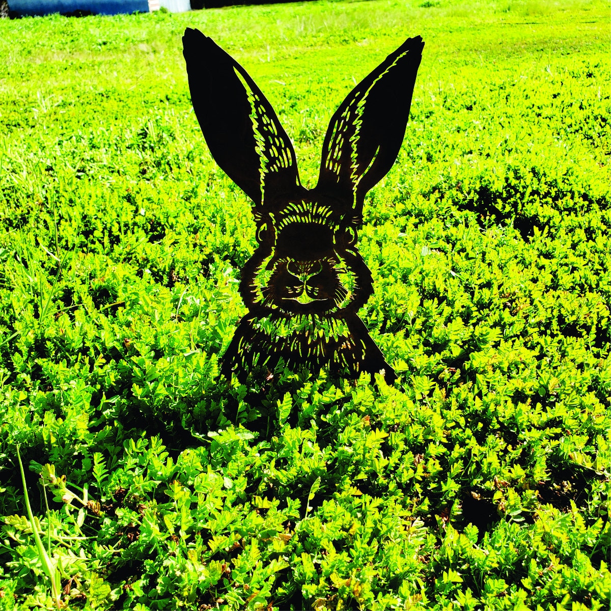 Rusted Metal Rabbit Yard Art Garden Stake - Etsy