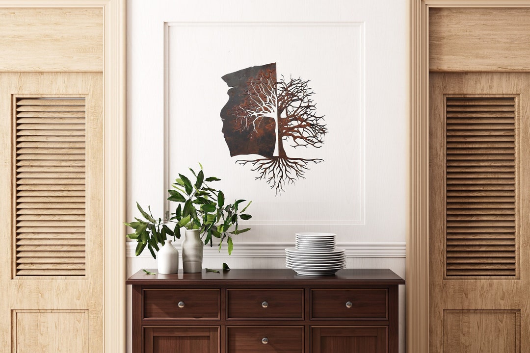 Metal Tree of Life Wall Art | Rustic Modern Nature Interior Home Decor ...