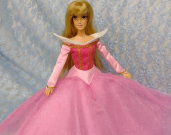 only clothes only sleeping beauty princess dress for 11.5 inch 30 cm doll pink color