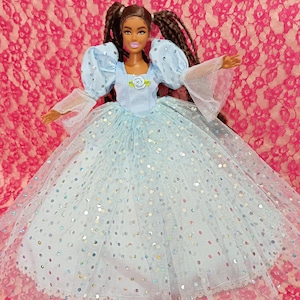 Vêtements uniquement, robe de princesse bleue uniquement pour poupée courbée de taille 11,5 pouces 30 centimètres figurine 1/6